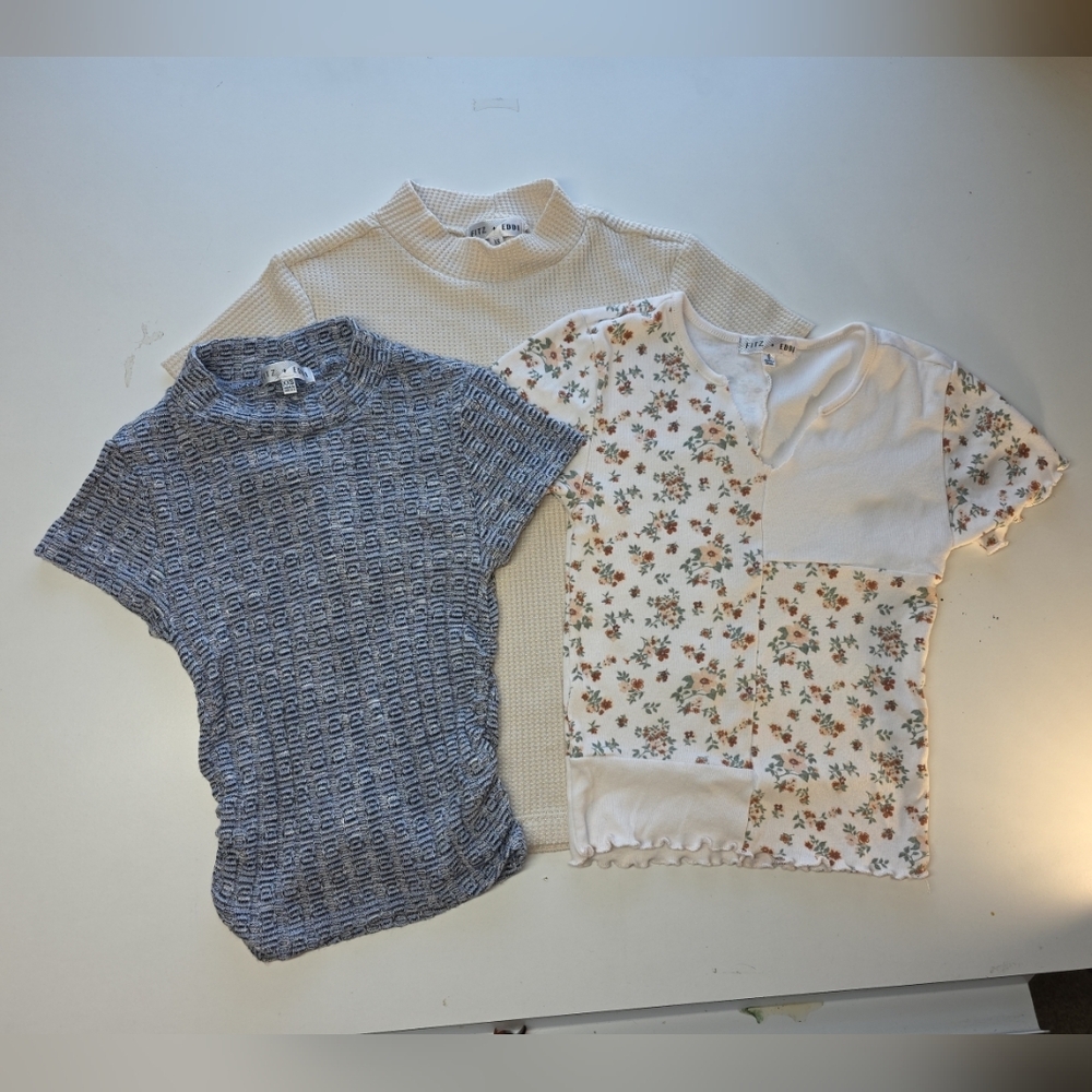3pc Lot Of Fitz + Eddi Fitted Tops From The Buckle XXS-S All Fit A Small Size